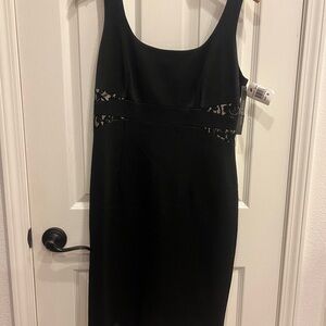 David Meister Black Dress with Lace Detail